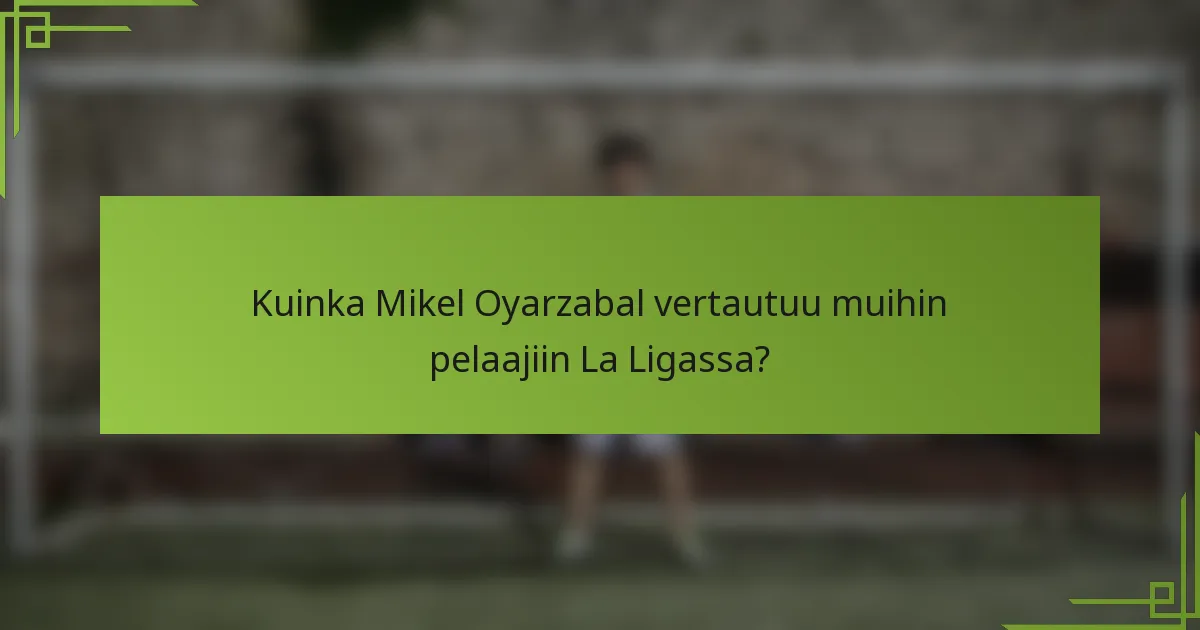 Kuinka Mikel Oyarzabal vertautuu muihin pelaajiin La Ligassa?