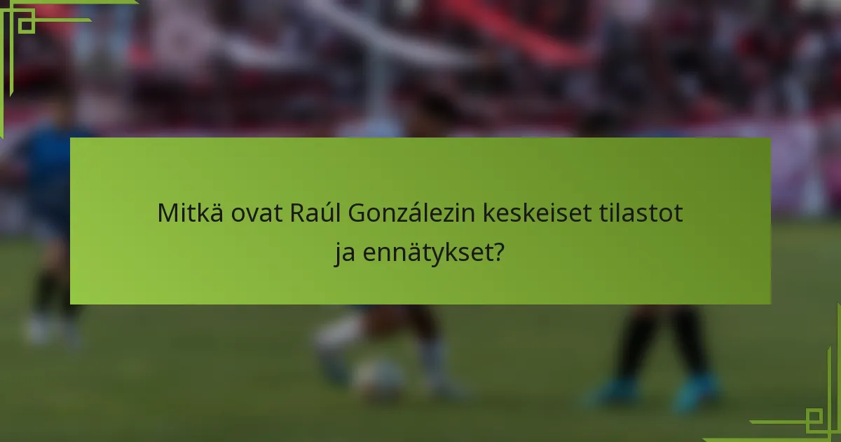 Mitkä ovat Raúl Gonzálezin keskeiset tilastot ja ennätykset?